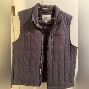 Orvis quilted full zip Mens nylon vest size: L color: grey